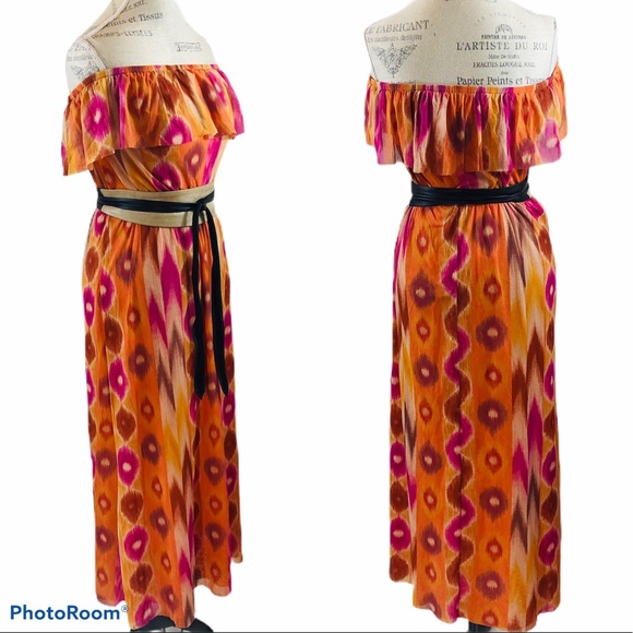 Sweet Pea Off The Shoulder Multicolored Dress - Picture 3 of 10